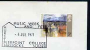 Postmark - Great Britain 1971 cover bearing illustrated cancellation for Music Week & Fete, Hurst Pierpoint College
