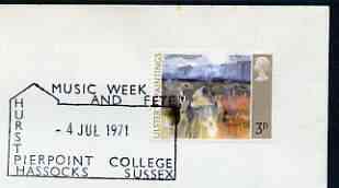 Postmark - Great Britain 1971 cover bearing illustrated cancellation for Music Week & Fete, Hurst Pierpoint College