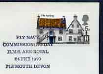 Postmark - Great Britain 1970 cover bearing special cancellation for Fly Navy - Commissioning Day HMS Ark Royal