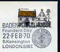 Postmark - Great Britain 1970 cover bearing illustrated cancellation for Baden Powell House, Founders Day
