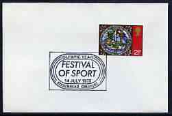 Postmark - Great Britain 1972 cover bearing illustrated cancellation for Festival of Sport, Birkenhead