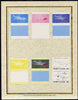 St Lucia 1985 Military Aircraft (Leaders of the World) 60c (Mustang) set of 7 imperf progressive proof pairs comprising the 4 individual colours plus 2, 3 and all 4 colour composites mounted on special Format International cards (as SG 816a)