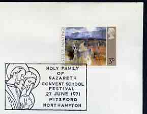 Postmark - Great Britain 1971 cover bearing illustrated cancellation for Holy Family of Nazareth Convent School Festival