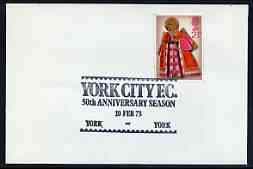 Postmark - Great Britain 1973 cover bearing illustrated cancellation for York City FC 50th Anniversary Season