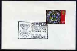 Postmark - Great Britain 1972 cover bearing illustrated cancellation for QPR FC 5th Anniversary League Cup Winners