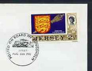 Postmark - Jersey 1971 cover bearing illustrated cancellation for Posted on board MV Kungsholm (15th Aug)