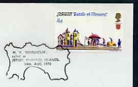 Postmark - Jersey 1970 cover bearing illustrated cancellation for MV Gripsholm called at Jersey 14th Augm showing Map of Jersey