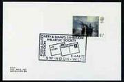 Postmark - Great Britain 1975 card bearing illustrated cancellation for Swindon Philatelic Society Postal Stationery & Stamps Exhibition