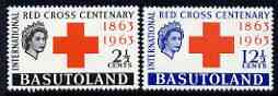 Basutoland 1963 Red Cross Centenary perf set of 2 unmounted mint, SG 81-82