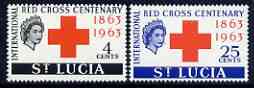 St Lucia 1963 Red Cross Centenary perf set of 2 unmounted mint, SG 195-96