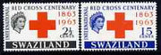 Swaziland 1963 Red Cross Centenary perf set of 2 unmounted mint, SG 107-108