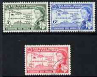 St Kitts-Nevis 1958 British Caribbean Federation set of 3 fine used, SG 120-22