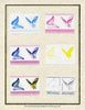 St Lucia 1985 Butterflies (Leaders of the World) $2.25 set of 7 imperf progressive proof pairs comprising the 4 individual colours plus 2, 3 and all 4 colour composites mounted on special Format International cards (as SG 787a)