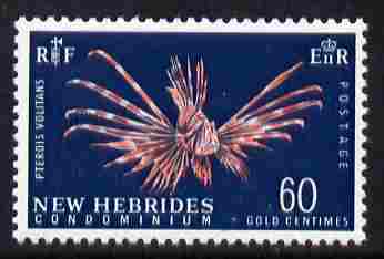 New Hebrides - English 1967 Lionfish 60c new value definitive unmounted mint, SG 129