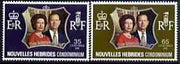 New Hebrides - French 1972 Royal Silver Wedding set of 2 unmounted mint, SG F187-88