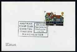 Postmark - Great Britain 1975 card bearing illustrated cancellation for Austrian Stamp Club Exhibition