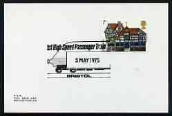 Postmark - Great Britain 1975 card bearing illustrated cancellation for 1st High Speed Passenger Train