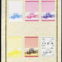 Tuvalu 1985 Cars #2 (Leaders of the World) 20c Detroit Electric Brougham set of 7 imperf progressive proof pairs comprising the 4 individual colours plus 2, 3 and all 4 colour composites mounted on special Format International car……Details Below