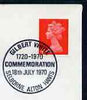 Postmark - Great Britain 1970 cover bearing special cancellation for Gilbert White Commemoration