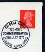 Postmark - Great Britain 1970 cover bearing special cancellation for Gilbert White Commemoration