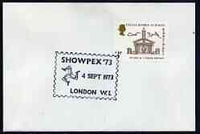 Postmark - Great Britain 1973 cover bearing illustrated cancellation for Showpex '73
