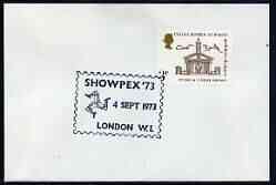 Postmark - Great Britain 1973 cover bearing illustrated cancellation for Showpex '73