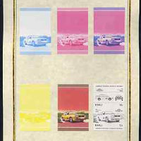Tuvalu 1985 Cars #2 (Leaders of the World) 70c Audi Quattro set of 7 imperf progressive proof pairs comprising the 4 individual colours plus 2, 3 and all 4 colour composites mounted on special Format International cards (7 se-tena……Details Below