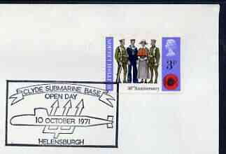 Postmark - Great Britain 1971 cover bearing illustrated cancellation for Clyde Submarine Base Open Day