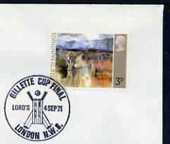 Postmark - Great Britain 1971 cover bearing special illustrated cancellation for Gillette Cricket Cup Final