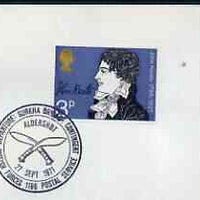 Postmark - Great Britain 1971 cover bearing illustrated cancellation for Departure Gurkha Brigade Contingent, Aldershot (BFPS)