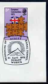 Postmark - Great Britain 1973 cover bearing illustrated cancellation for Reopening of Dudley Canal Tunnel