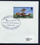 Postmark - Guernsey 1973 cover bearing illustrated cancellation for Guernsey to Amsterdam by Channel Islands Airways