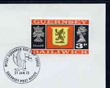 Postmark - Guernsey 1973 cover bearing illustrated cancellation for No.201 Squadron RAF (showing bird carrying flag)