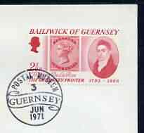 Postmark - Guernsey 1971 cover bearing illustrated cancellation for Postal Museum