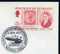 Postmark - Guernsey 1971 cover bearing illustrated cancellation for Class IV Powerboat Championships