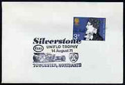 Postmark - Great Britain 1971 cover bearing illustrated cancellation for Silverstone Esso-Uniflo Trophy