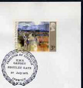 Postmark - Great Britain 1971 cover bearing illustrated cancellation for HMS Ganges, Freedom of Ipswich