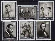 Ajman 1968 Human Rights (Kennedy, Lincoln & Martin Luther King) perf set of 6 (Mi 289-94A) unmounted mint