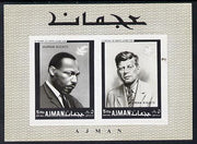 Ajman 1968 Human Rights (Kennedy & Martin Luther King) perf m/sheet (Mi BL 44A) unmounted mint