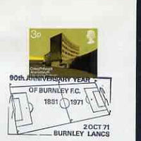 Postmark - Great Britain 1971 cover bearing illustrated cancellation for 90th Anniversary Year Burnley FC