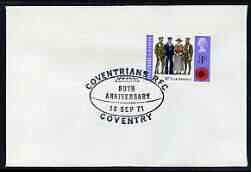 Postmark - Great Britain 1971 cover bearing illustrated cancellation for Coventrians RFC 50th Anniversary, Coventry