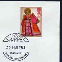 Postmark - Great Britain 1973 cover bearing special cancellation for Stampex 1973 (circular cancel)