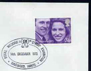 Postmark - Great Britain 1973 cover bearing illustrated cancellation for Royal Wedding Stamp Exhibition, Ringwood