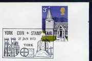 Postmark - Great Britain 1973 cover bearing illustrated cancellation for York Coin & Stamp Fair