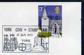 Postmark - Great Britain 1973 cover bearing illustrated cancellation for York Coin & Stamp Fair