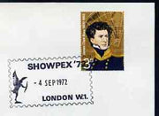 Postmark - Great Britain 1972 cover bearing illustrated cancellation for Showpex '72 showing Statue of Eros