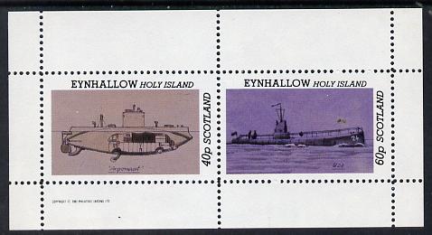 Eynhallow 1982 Submarines (Argonaut & U24) perf set of 2 values (40p & 60p) unmounted mint