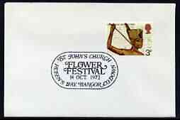 Postmark - Great Britain 1972 cover bearing special cancellation for St John's Church Flower Festival, Bangor
