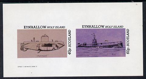 Eynhallow 1982 Submarines (Argonaut & U24) imperf set of 2 values (40p & 60p) unmounted mint