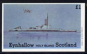 Eynhallow 1982 Submarines (Oxley) imperf souvenir sheet (£1 value) unmounted mint